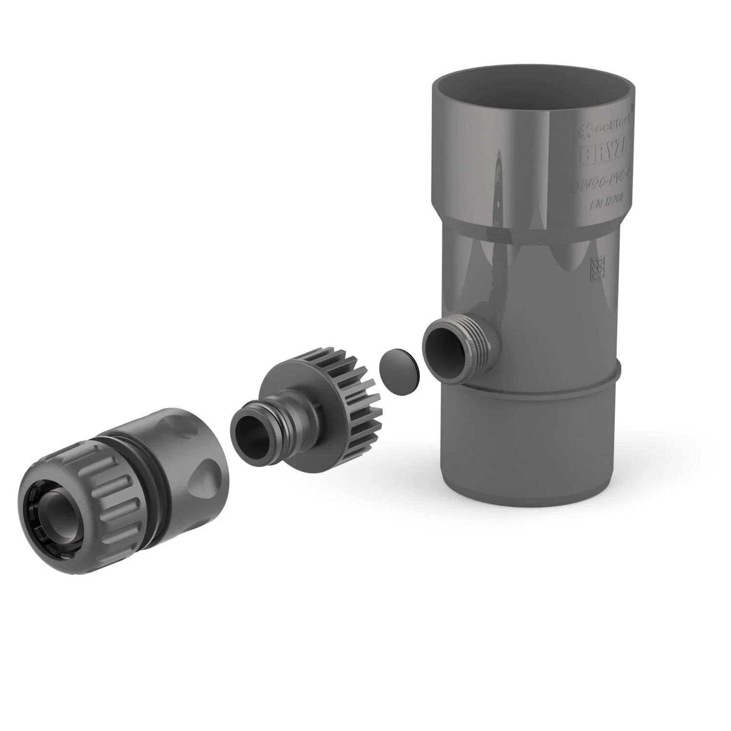 Colector de apa de ploaie Cellfast BRYZA 90 mm – Gri