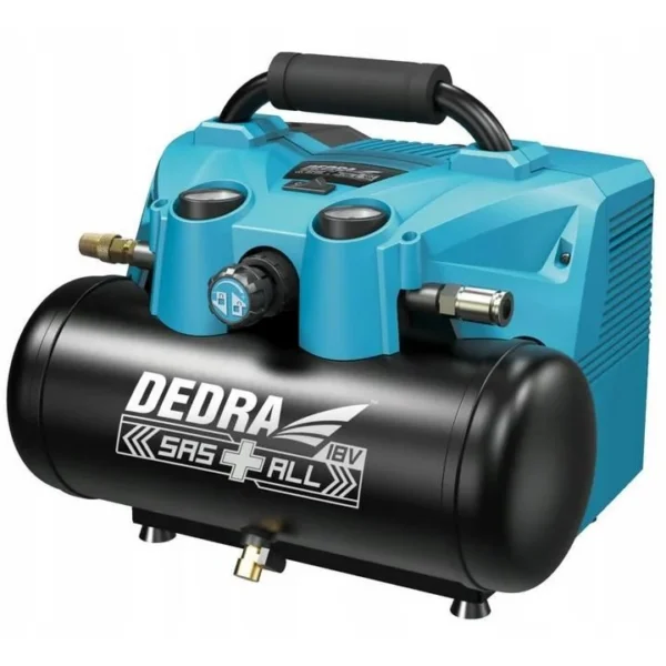 Set compresor cu 2 acumulatori 18v si incarcator dublu (6 L) DEDRA - SAS+ALL - imagine 5