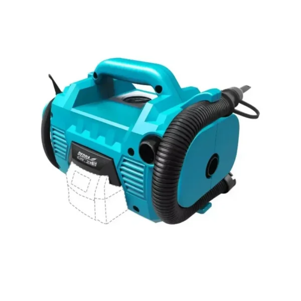 Compresor aer 18V Li-ion, SAS+ALL,10 bar, cu acumulator 4Ah si incarcator inclus, pompat anvelope, mingi si saltele gonflabile, Dedra - imagine 3