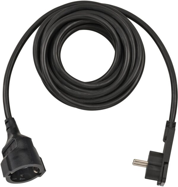 Cordon Prelungitor Brennenstuhl cu cap plat, 5m - Negru - imagine 1