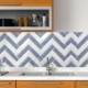 Panou decorativ, PVC, model zig-zag 3D, alb-albastru, 96x48.5cm - imagine 5