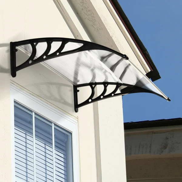 Copertina marchiza, policarbonat si aluminiu, transparent, 120x75x23 cm - imagine 12
