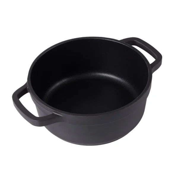 Oala de aluminiu cu capac, negru, 2.2 L, 20 cm, Verk Group - imagine 5