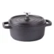 Oala de aluminiu cu capac, negru, 2.2 L, 20 cm, Verk Group - imagine 3