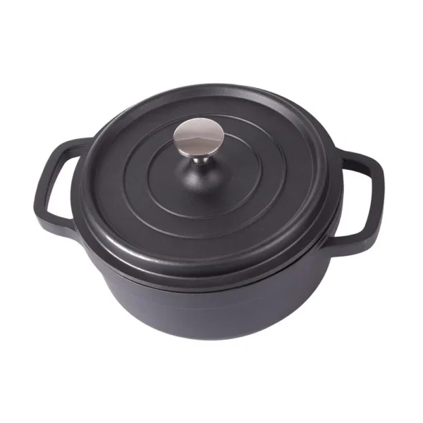 Oala de aluminiu cu capac, negru, 2.2 L, 20 cm, Verk Group - imagine 7