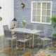 Set mobilier gradina/terasa, aluminiu, blat sticla, gri si argintiu, 1 masa, 6 scaune, Sway - imagine 10