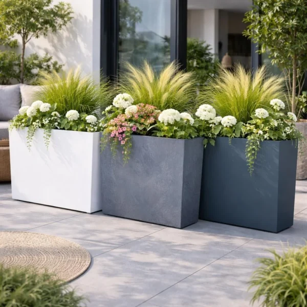 Set 2 jardiniere decorative, antracit, 58x18x49.8 cm, Urbi Case - imagine 8