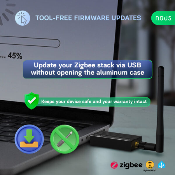 Gateway Universal NOUS E16 Dongle, Zigbee 3.0, Home Assistant, Zigbee2MQTT, Thread, Bluetooth 5.2, ZHA, openHAB - imagine 5