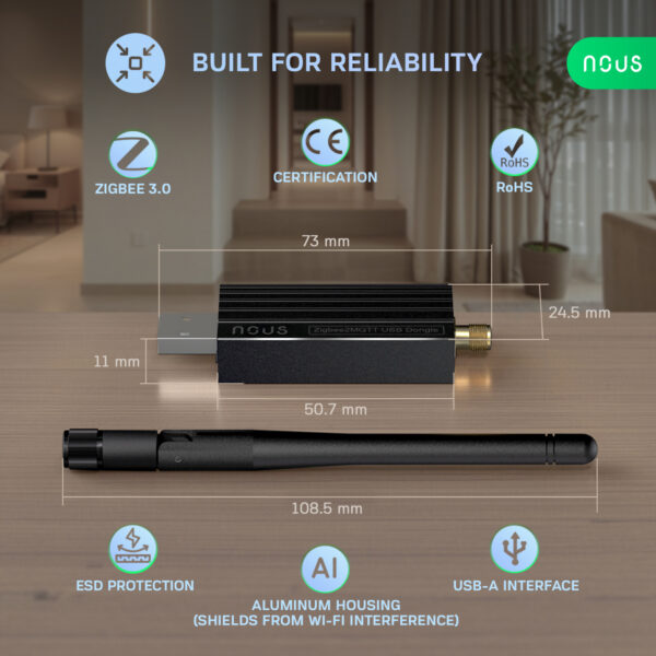 Gateway Universal NOUS E16 Dongle, Zigbee 3.0, Home Assistant, Zigbee2MQTT, Thread, Bluetooth 5.2, ZHA, openHAB - imagine 6