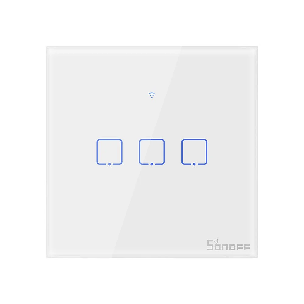 Intrerupator Smart  cu Touch  Sonoff T0 EU TX , WiFi, (3 canale)