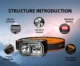 Lanterna LED pentru cap Superfire HL23-A, 220lm, 120m, 1600mAh, Lumina rosie, incarcare USB-C, control miscare - imagine 5