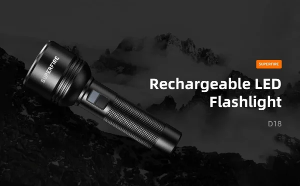 Lanterna LED Superfire D18, 2000lm, 226M, 5200mAh, incarcare USB-C, 36W - imagine 7
