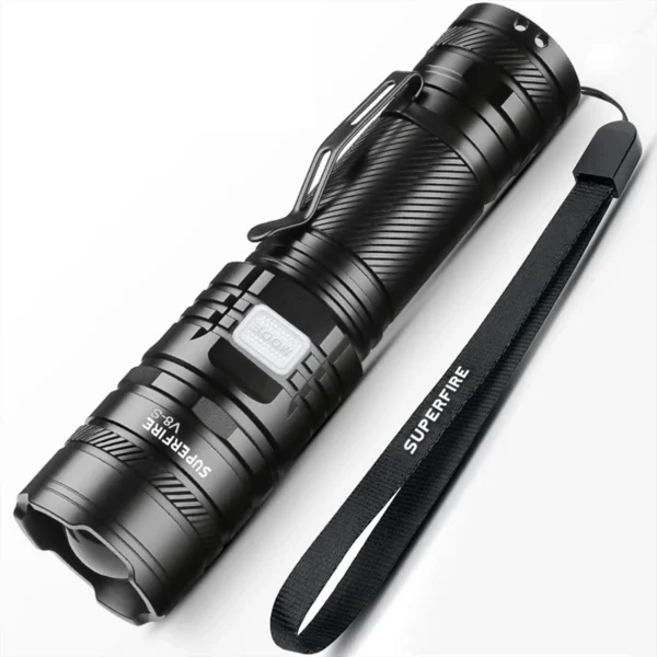 Lanterna LED Superfire V8-S, 2000lm, 300M, 5200mAh, Zoom, incarcare USB-C, 36W - imagine 1