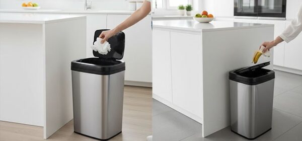 Cos de gunoi cu senzor automat Rovotec SD-012, Inox, 40L, deschidere cu senzor sau touch - imagine 8