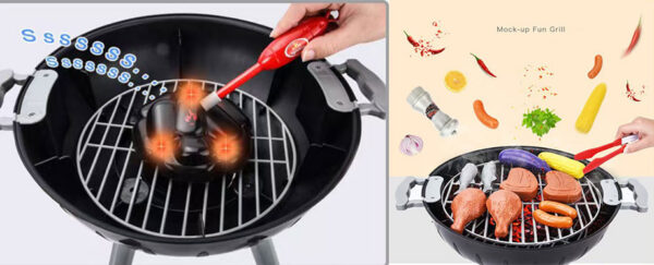 BBQ Grill Gratar jucarie Rovo 901A, lumini si sunete, 22 piese - imagine 8