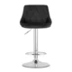 Set 2 scaune de bucatarie/bar, Artool, Kast, rotativ, catifea neagra, picior metal argintiu, 45.5x49x85-105 cm - imagine 2
