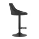 Set 2 scaune de bucatarie/bar, Artool, Kast, rotativ, catifea neagra, picior metal negru, 45.5x49x105 cm - imagine 3