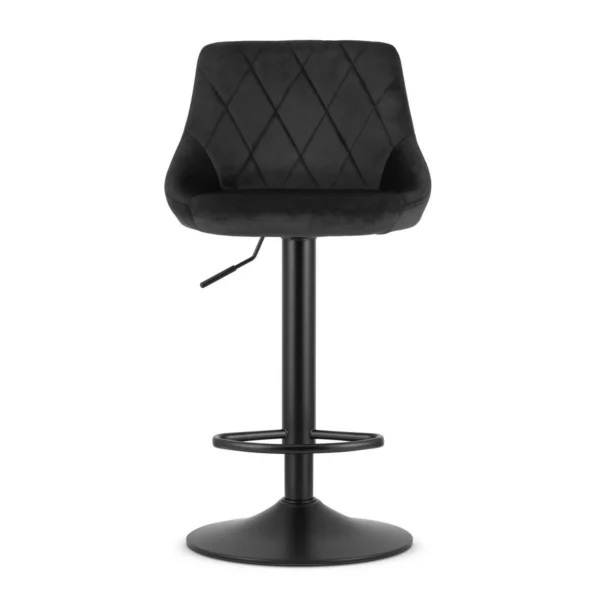 Set 2 scaune de bucatarie/bar, Artool, Kast, rotativ, catifea neagra, picior metal negru, 45.5x49x105 cm - imagine 8