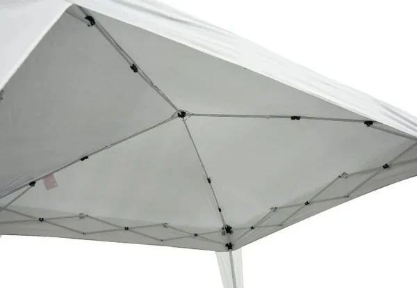 Pavilion pentru gradina/terasa, cadru metalic, material Oxford, pliabil, cu geanta, alb, 3x3x2.4 m - imagine 11