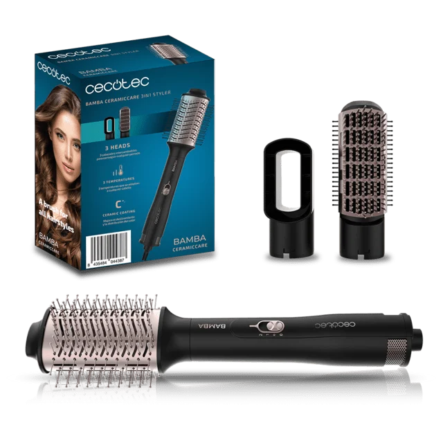 Set perie electrica fixa Cecotec CeramicCare 3in1 Styler, Uscator, 1200 W, 3 trepte de caldura, 2 viteze