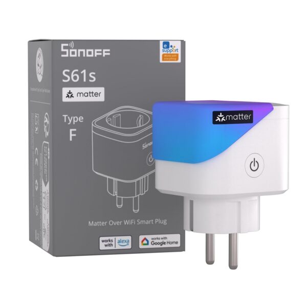 Priza Smart WiFi Sonoff S61STPF, 16A control Smartphone, Matter - imagine 1
