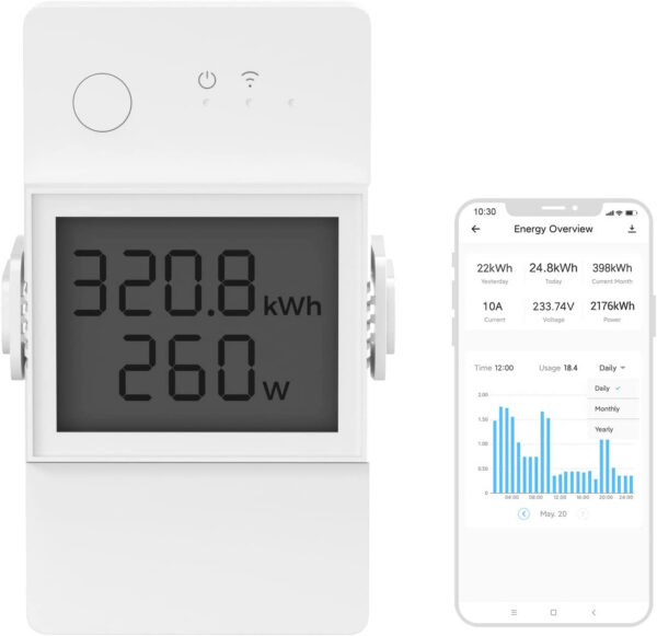 Transmitator Wifi Sonoff THR316D Elite, 16A, cu functie de masurare a temperaturii si umiditatii, THR316D - imagine 2