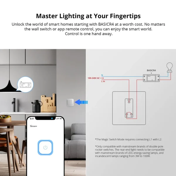 Releu Smart Sonoff BASICR4, Wi-Fi, 10A - imagine 5