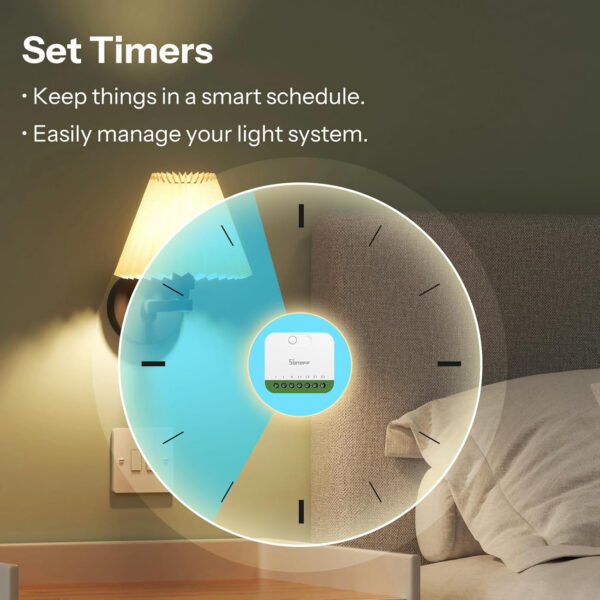 Releu Smart Sonoff MINI-2GS, Matter, Control aplicatie, 2 canale, 16A, WiFI, Alb - imagine 5