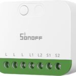Releu Smart Sonoff MINI-2GS, Matter, Control aplicatie, 2 canale, 16A, WiFI, Alb