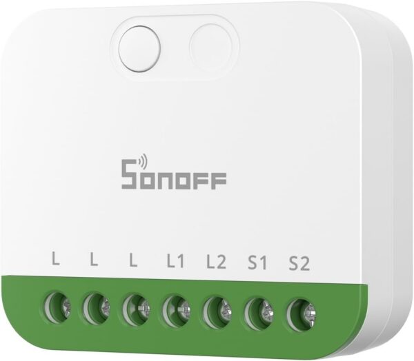 Releu Smart Sonoff MINI-2GS, Matter, Control aplicatie, 2 canale, 16A, WiFI, Alb - imagine 1