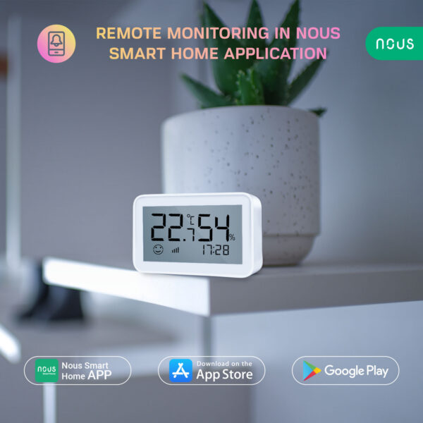 Senzor Smart de Temperatura si Umiditate Nous cu afisaj E6, LCD, ZigBee - imagine 3