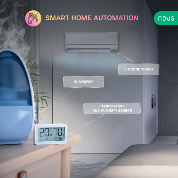 Senzor Smart de Temperatura si Umiditate Nous cu afisaj E6, LCD, ZigBee - imagine 5