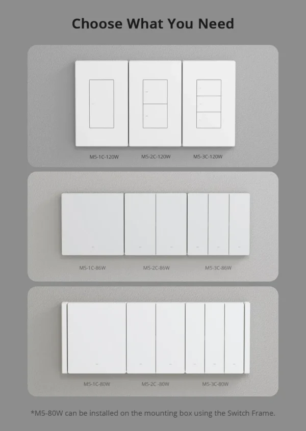 Intrerupator inteligent Sonoff M5-1C-80W, 1 canal, 10A, Matter, Alb - imagine 6