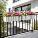Set 2 Jardiniere decorative cu suport metalic, Boardee Fencycase W, gri, 58x18x16.2 cm - imagine 3
