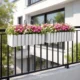 Set 2 Jardiniere decorative cu suport metalic, Boardee Fencycase W, gri, 58x18x16.2 cm - imagine 6