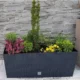 Set 2 jardiniere decorative, sistem irigare, imitatie ratan, antracit, 30 L, 60x25x24 cm, Rato Case - imagine 6