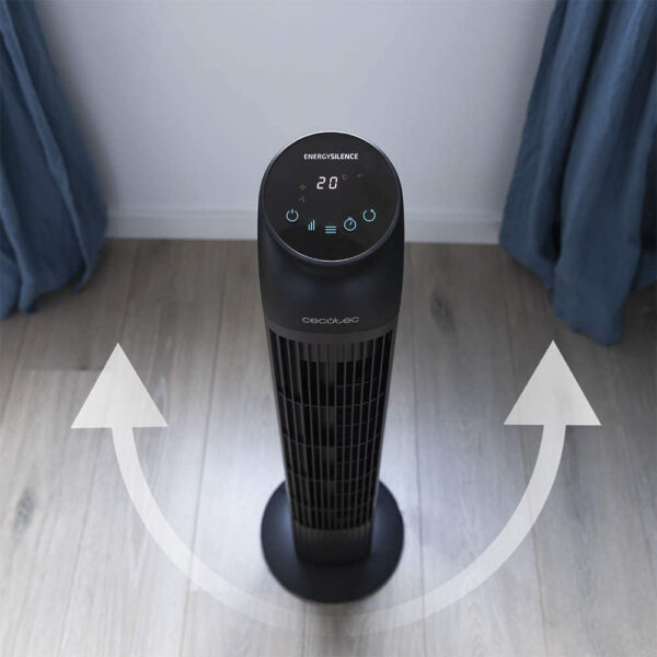 Ventilator turn Cecotec EnergySilence 8050 SkyLine Smart, 45W, Silentios, 3 viteze, Telecomanda, Temporizator, Afisaj LED - imagine 2