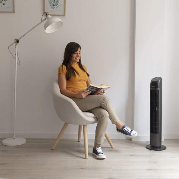 Ventilator turn Cecotec EnergySilence 8050 SkyLine Smart, 45W, Silentios, 3 viteze, Telecomanda, Temporizator, Afisaj LED - imagine 5