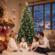 Brad de Craciun Artificial 180 cm cu 240 LED-uri, 755 Ramuri din PVC, Stea, Globuri, Funde, Verde - imagine 8