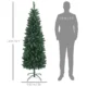 Brad de Craciun artificial 182,88 cm cu 479 ramuri, Design inalt si ingust cu baza pliabila, Verde - imagine 3