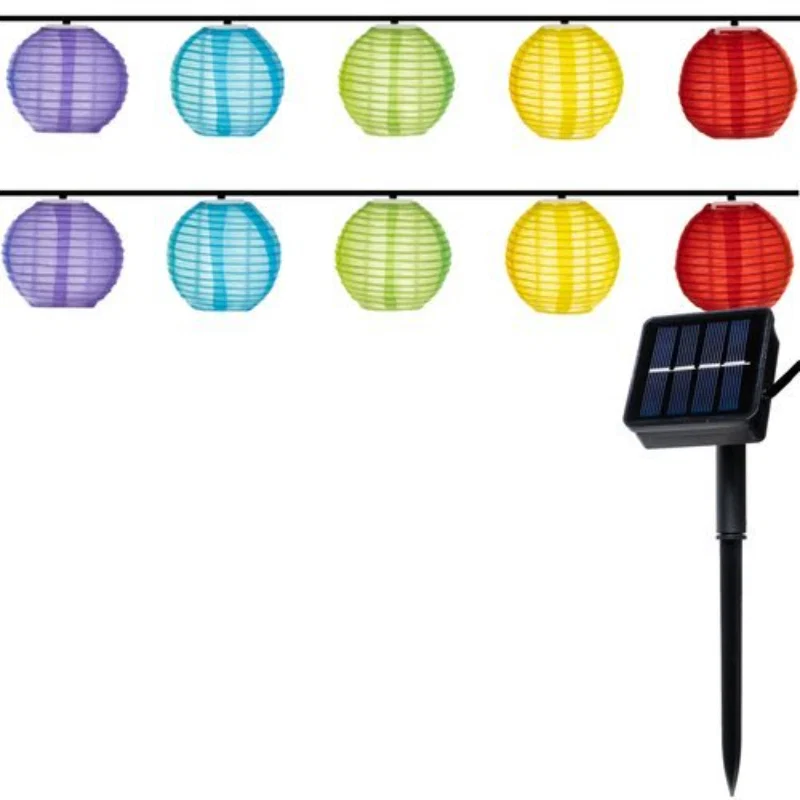 Ghirlanda luminoasa solara pentru gradina, cu 10 becuri multicolore, lungime 3 m, 2 moduri de iluminare Ghirlanda luminoasa solara pentru gradina, cu 10 becuri multicolore, lungime 3 m, 2 moduri de iluminare