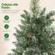 Pom de Craciun Mic Inalt 60 cm cu 35 Lumini LED Albe, 64 Crengi Ignifuge cu Conuri, Verde - imagine 6