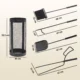 Set de Accesorii pentru Semineu, 5 Piese din Metal, Matura, Lopata, Cleste, Carlig si Cos, Negru - imagine 3