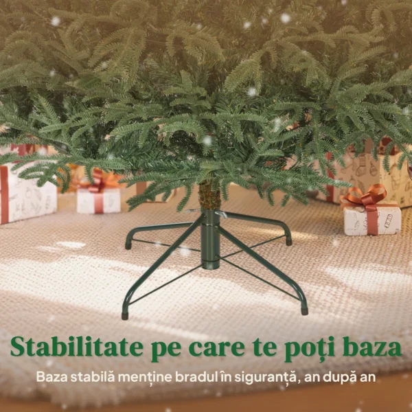 Brad de Craciun artificial de 210 cm, ignifug, cu 2942 de crengi realiste si baza pliabila din metal - imagine 8