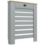 Acoperis pentru Calorifer din MDF cu Sertar, 78x19x95.5 cm, Gri
