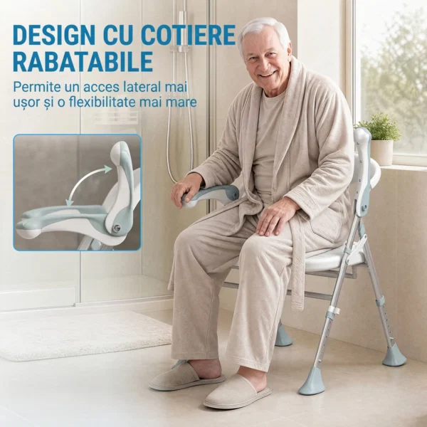 Scaun de dus pliabil cu cotiere si spatar, reglabil, 136 kg - imagine 5