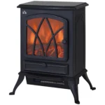 Semineu Electric Bristol, Stil Retro, 45 × 54 cm, Flacara si Jar Decorativ, Iluminare LED Reglabila, Termostat, 1000/2000 W, Negru