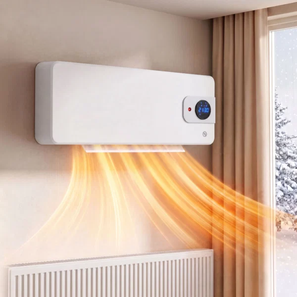 Termoventilator ceramic de perete 2000 W cu control prin aplicatie, 3 moduri, termostat, timer, telecomanda, alb - imagine 10