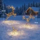 Set 3 reni luminosi de Craciun pentru exterior, 120 cm, 200 LED-uri alb cald, 8 moduri de iluminare, timer, maro - imagine 3