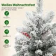 Brad de Craciun mic, cu inaltimea de 60 cm, 72 de ramuri acoperite cu zapada, conuri si fructe rosii, verde - imagine 5